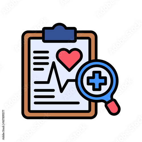 Diagnosis lineal color icon