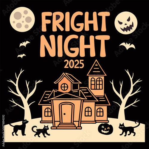 Halloween Fright Night Lettering and Horroor Fest 2025