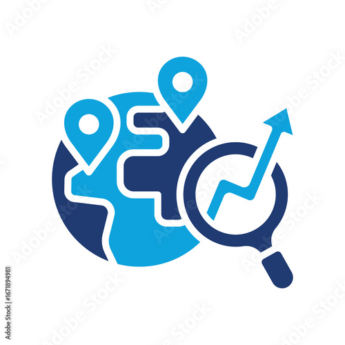 Global Research glyph color icon