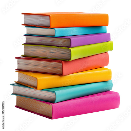 Wallpaper Mural Vibrant Stack of Colorful Books Isolated on Black Torontodigital.ca