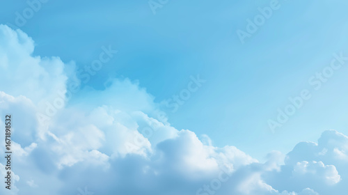 明るい青空と白い雲のクリーン背景