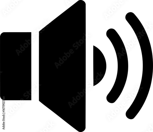 Simple speaker icon graphic sound wave symbol for audio media and volume control