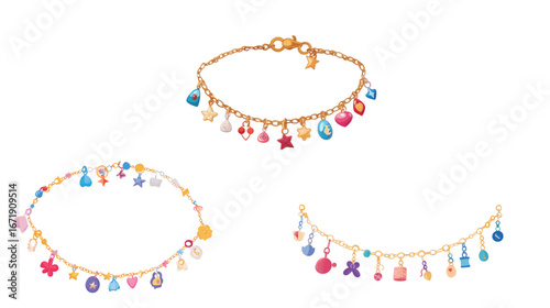 Bracelet Adorned with Various Small Charms