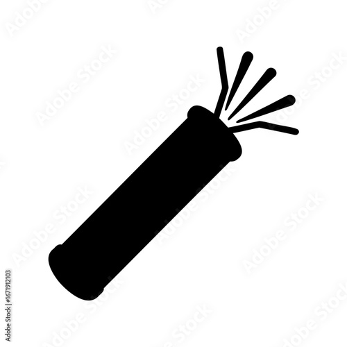 Black and white image of a firecracker exploding for graphic design elements