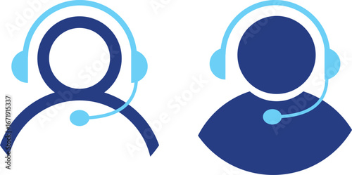 customer support icon set.  support and communication concept. Call center sign. Operator message icon. Headphone symbol
