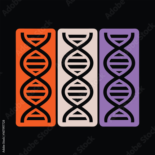 Colorful DNA Strand Graphic for Science Enthusiasts and Modern Biotechnology Apparel