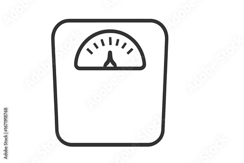 Weight scale vector icon. Concept for health, diet, fitness, body measurement. Bathroom equipment for weight loss tracking. Healthy lifestyle balance. Isolated line art.