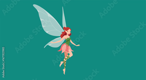 Fairy Soaring Gracefully in a Mystical Setting