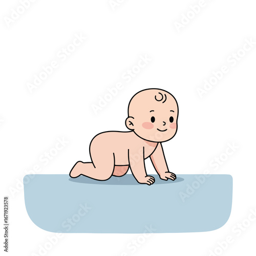 Infant Crawling on the Floor