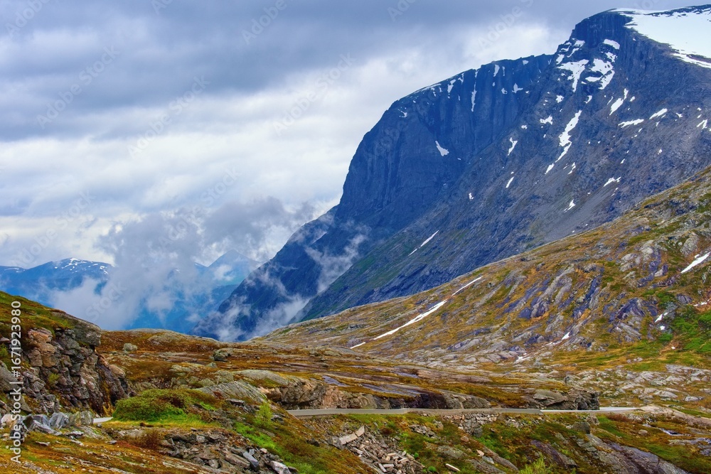 Fototapeta premium Famous Trollstigen scenic road and mountain area, Norway