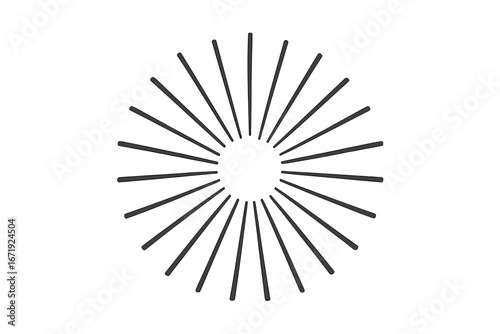 Vintage sunburst rays beam vector element with striped patterns, geometric graphic design, isolated starburst, sunshine burst illustration, retro style radiant vector