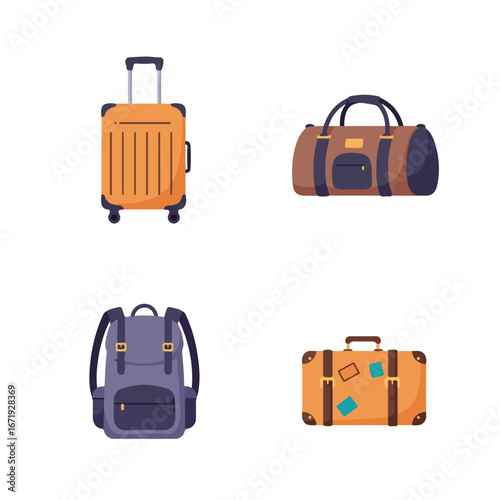 Bags Collection Displayed on a White Background
