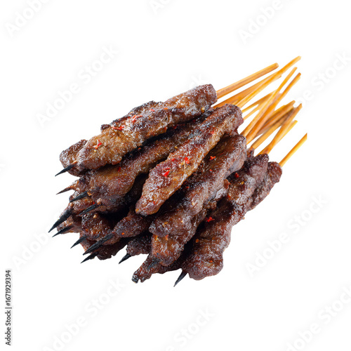 Delicious Grilled Beef Satay Skewers - Close-Up