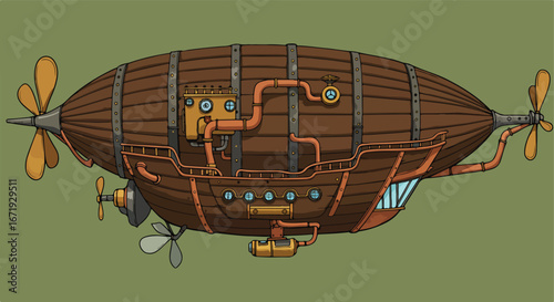 Airship Flying in the Sky