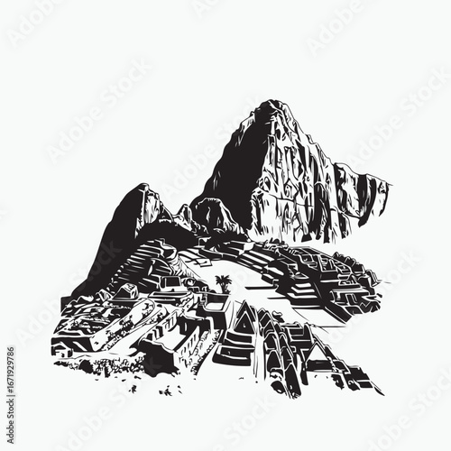 vector illustration of a mountain landscape