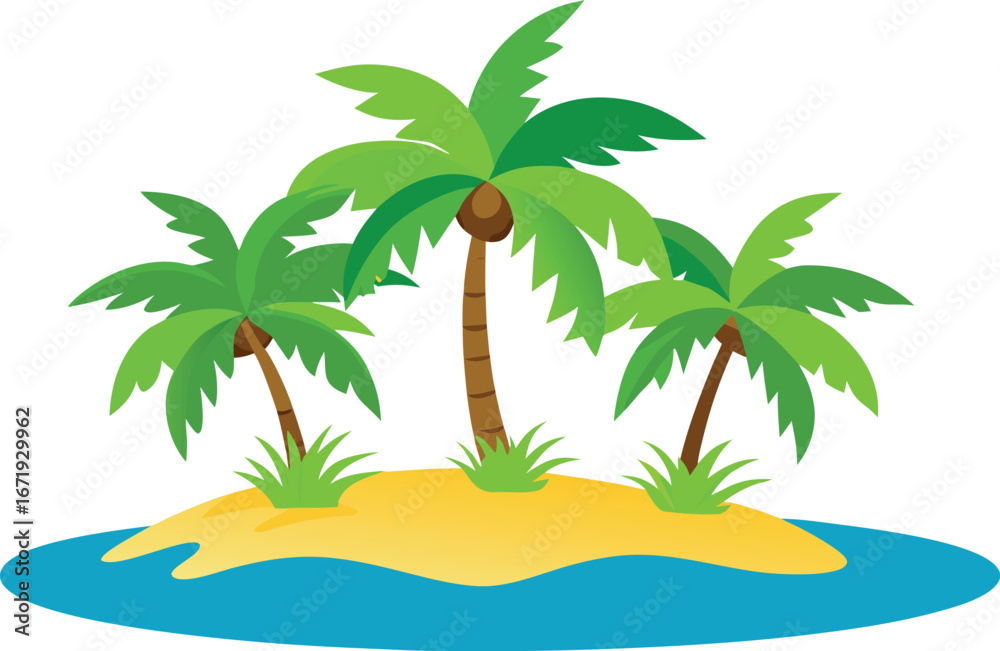 Fototapeta premium Island with palm trees