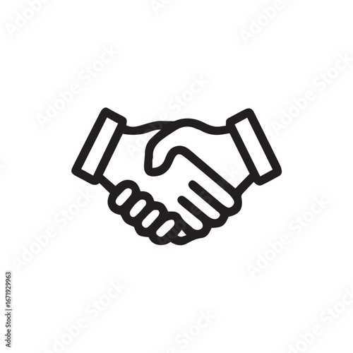 handshake outline vector illustration