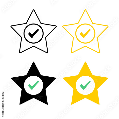 star with check mark.