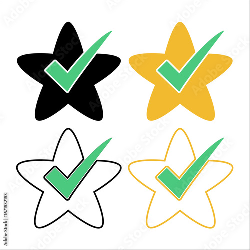 star with check mark.