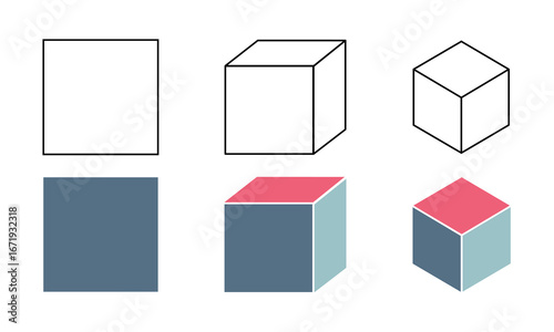 geometric cube pattern.