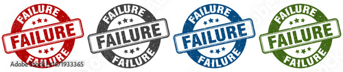 failure stamp. failure round stamp set isolated on white background
