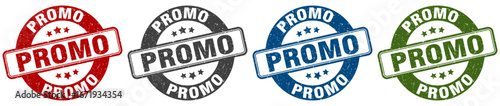 promo stamp. promo round stamp set isolated on white background