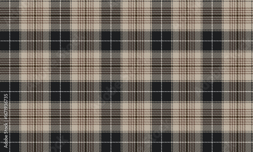 Seamless plaid pattern, black, beige, brown, white, gives a classic, warm feeling, suitable for designing clothes, skirts, dresses, shirts, elegant and contemporary styles.