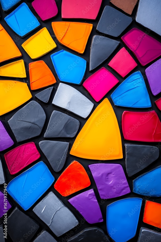 Fototapeta premium A close up of a colorful mosaic tile wall