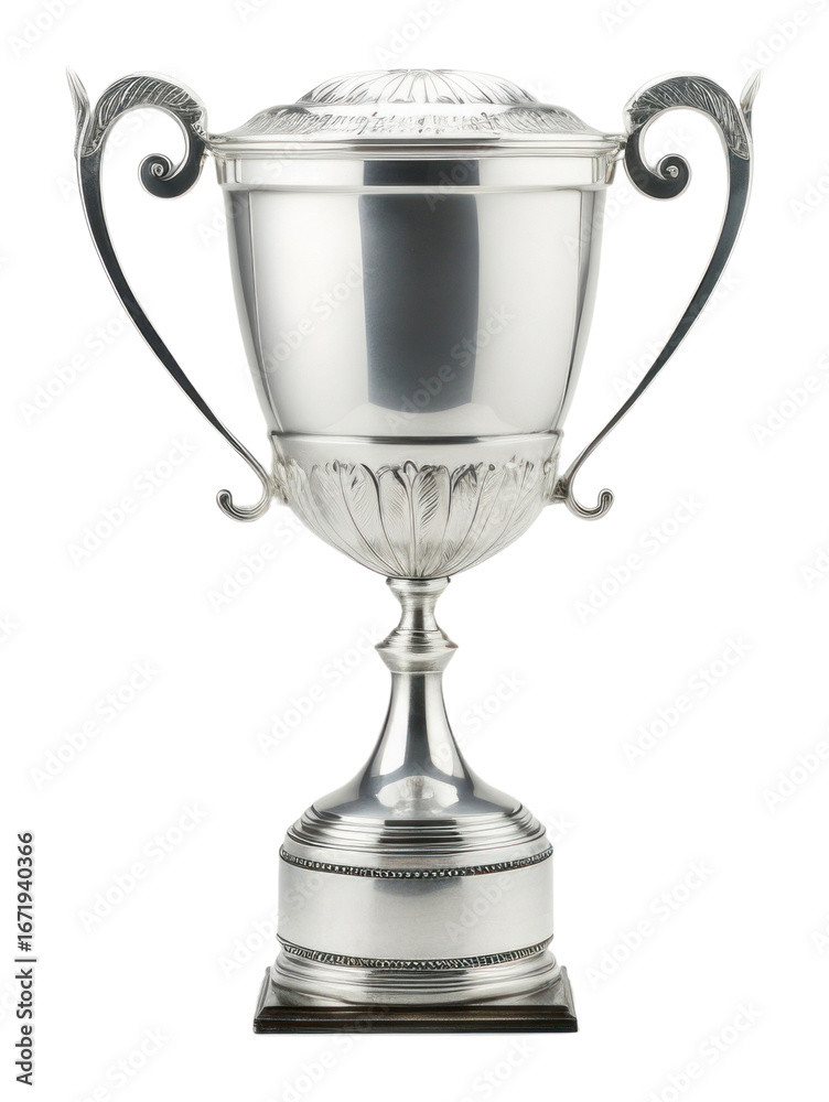 Fototapeta premium PNG Silver trophy achievement refreshment drinkware.