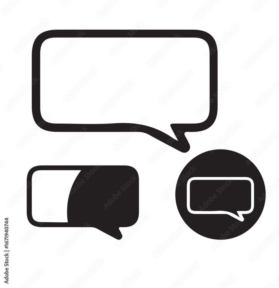 Naklejka premium An isolated black silhouette of message icon