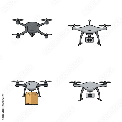 Drones Taking off/Delivering Packages/Filming Overhead at Undisclosed Location
