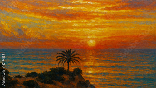 sunset over the sea