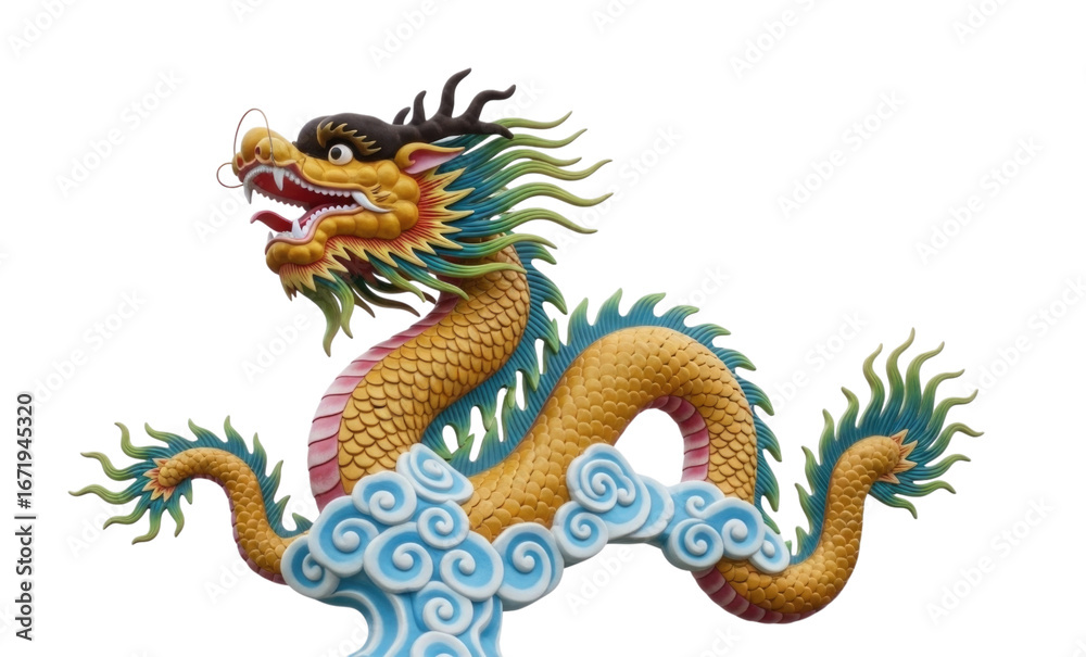 Fototapeta premium Traditional Chinese Dragon Isolated PNG Transparent