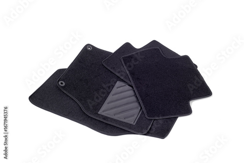 set of generic black car floor mats