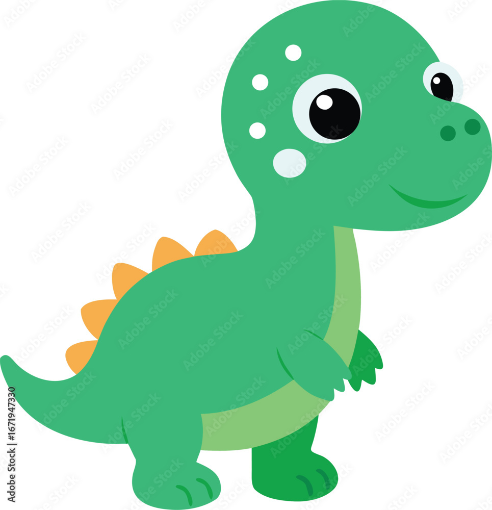 Naklejka premium baby dinosaur cartoon character clipart on transparent background