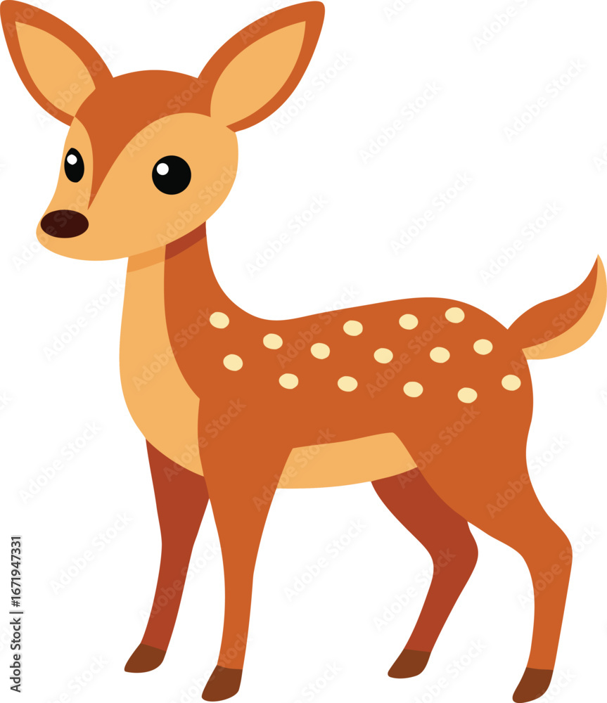 Fototapeta premium baby deer woodland animal clipart on transparent background