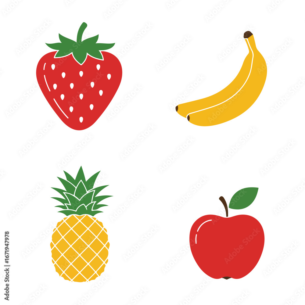Fototapeta premium Presenting Colorful Fruit Selection on Plain Background