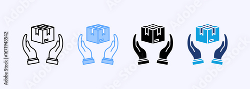 Handle With Care Icon Set Multiple Style Collection
