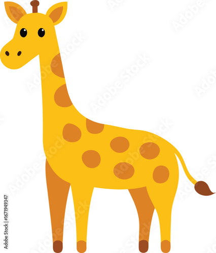cartoon giraffe safari animal clipart on transparent background