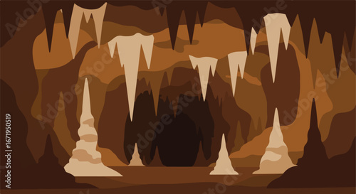Explore Cave with Stalactites and Stalagmites Inside Cavern