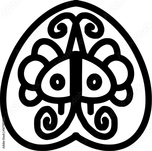 Intricate Tribal Heart Tattoo Design. Minimalist Swirls in a Heart Shape. Abstract Love Symbol Line Art. Stylized Folk Art Heart Icon. Abstract Black Line Art in a Heart Shape