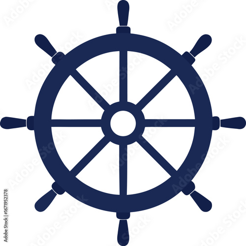 nautical ship wheel vintage icon clipart on transparent background