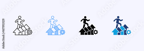 Upskilling Icon Set Multiple Style Collection