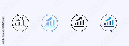 Continuous Improvement Icon Set Multiple Style Collection