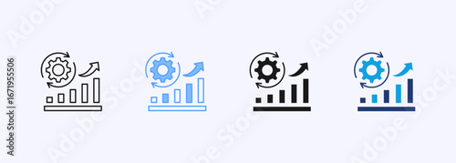 Process Improvement Icon Set Multiple Style Collection