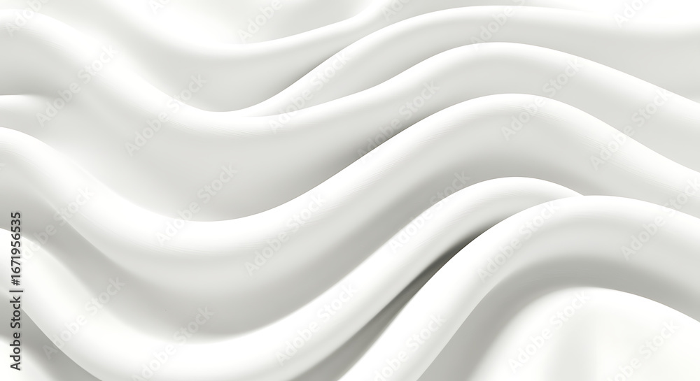 Obraz premium Abstract close up of flowing white fabric with soft elegant waves and gentle shadows creating a luxurious and smooth texture