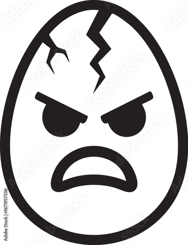 Angry Cracked Egg Face