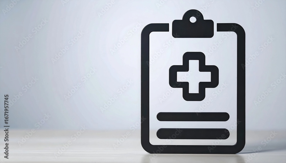 Obraz premium Patient record glyph icon with a clipboard and medical cross for a health report clinical data file and doctor or hospital information form 