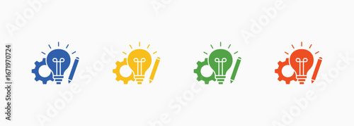 Creativity Icon Set Color Multiple Style Collection