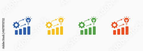Development Icon Set Color Multiple Style Collection